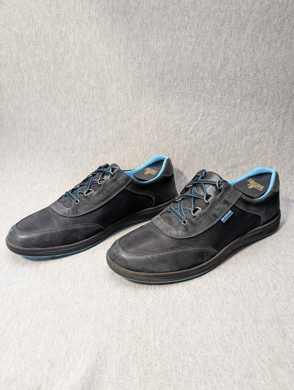 SAS Sporty Leather Comfort Shoes Women's 11 N Black Blue Sneakers